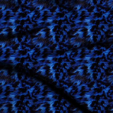 cobalt blue abstract digital print fabric texture — large scale closeup