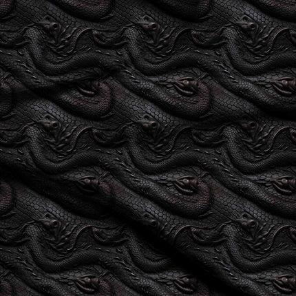 jet black animal digital print fabric texture — medium scale closeup