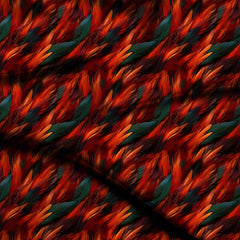 burnt sienna floral digital print fabric texture — large scale closeup