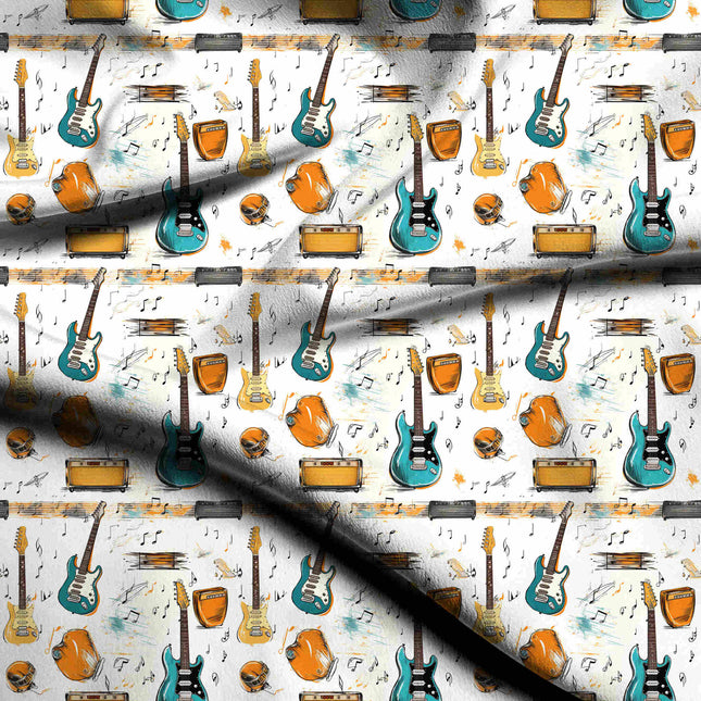 teal blue other digital print fabric texture — medium scale closeup