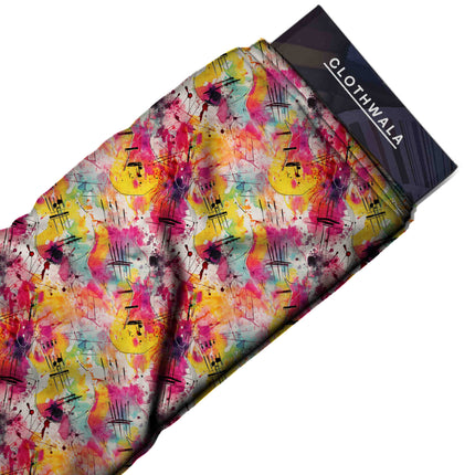 vibrant fuchsia abstract fabric detail — digital print closeup