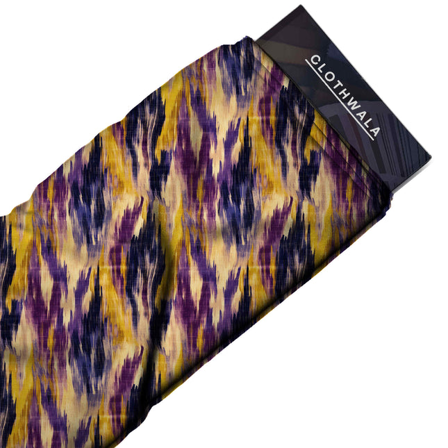 royal purple ethnic print fabric draped — palazzo pants styling