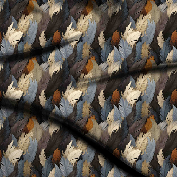 Charcoal Brown Dense Layered Cascade Print Fabric