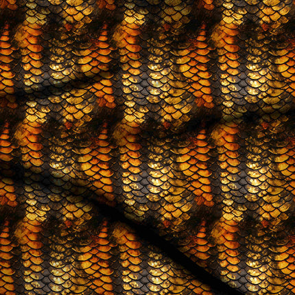molten gold animal digital print fabric texture — medium scale closeup
