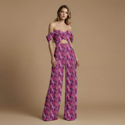 deep fuchsia floral all-over print pattern — large scale repeat layout