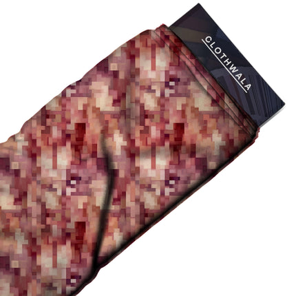 dusty rose floral fabric detail — textured finish digital print closeup
