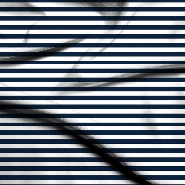 navy blue stripes digital print fabric texture — medium scale closeup