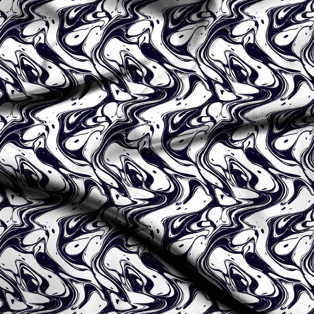 midnight navy abstract digital print fabric texture — large scale closeup