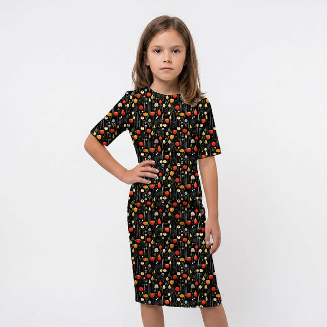 Black Floral Digital Print Fabric for Co-ord | Festive ethnic wear - Image 2