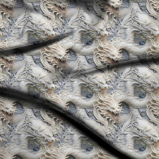 ivory cream other digital print fabric texture — large scale closeup