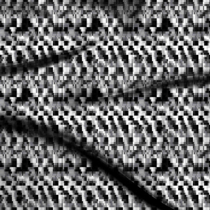 black abstract digital print fabric texture — fine scale closeup