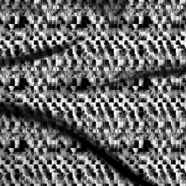 black abstract digital print fabric texture — fine scale closeup