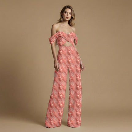 dusty rose floral print fabric draped — dupatta styling