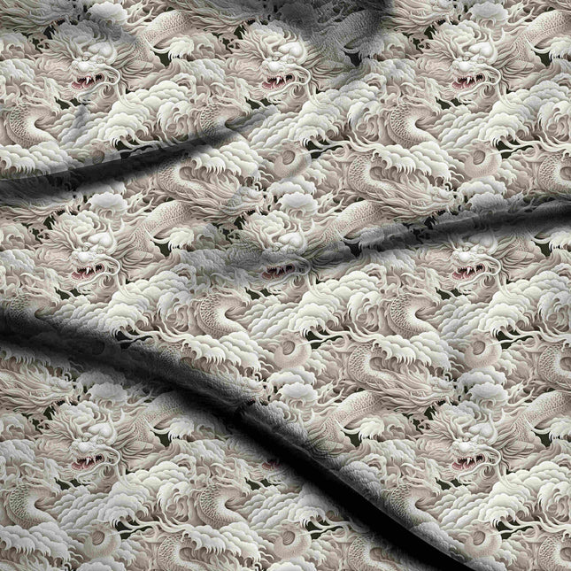 ivory cream other digital print fabric texture — large scale closeup