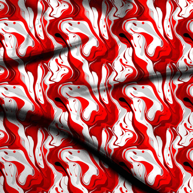scarlet red abstract digital print fabric texture — large scale closeup