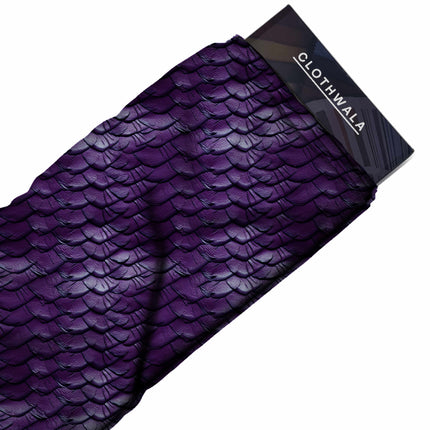 royal purple animal fabric detail — textured finish digital print closeup