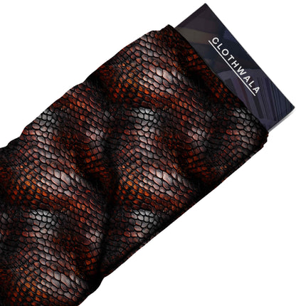 deep crimson animal fabric detail — textured finish digital print closeup