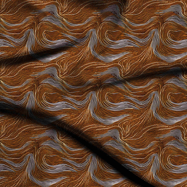 burnt sienna abstract digital print fabric texture — fine scale closeup