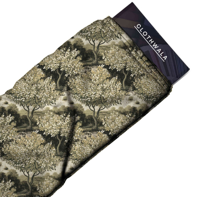 Ivory Cream Floral Digital Print Fabric | Puja Wear | Vintage Revival | Georgette Digital Print - Image 2