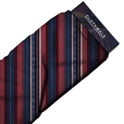 navy blue stripes all-over print pattern — fine scale repeat layout
