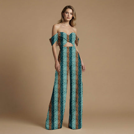 teal blue stripes all-over print pattern — medium scale repeat layout