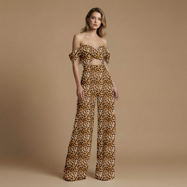 golden tan animal print fabric draped — kurti styling
