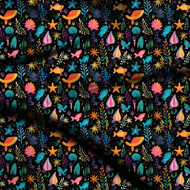 marigold orange tropical print fabric draped — kaftan styling