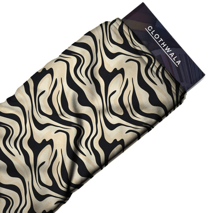 jet black abstract all-over print pattern — large scale repeat layout