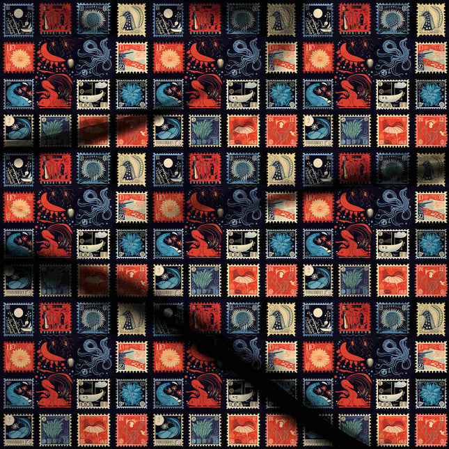 midnight blue other digital print fabric texture — medium scale closeup