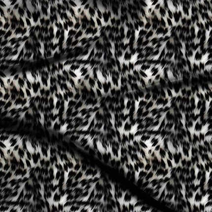 jet black animal digital print fabric texture — medium scale closeup