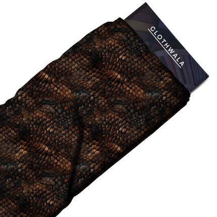 espresso brown animal fabric detail — textured finish digital print closeup