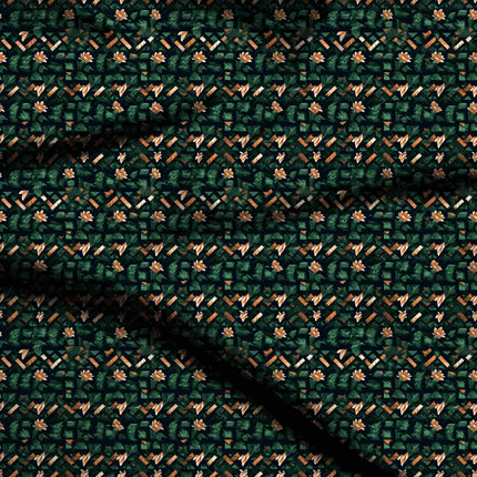 forest green floral digital print fabric texture — fine scale closeup