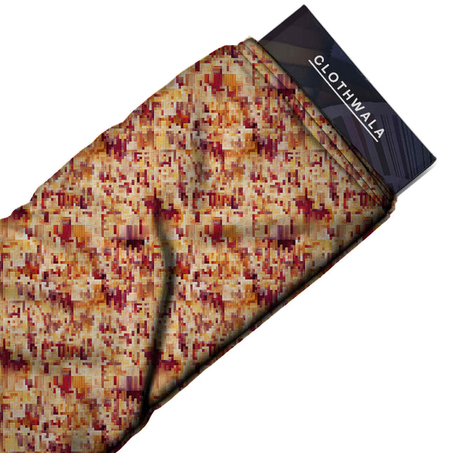 Burnt Sienna Floral Digital Print Fabric | Resort Wear | Viscose Crepe Print - Image 2