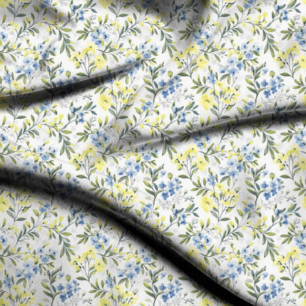 periwinkle blue floral all-over print pattern — fine scale repeat layout