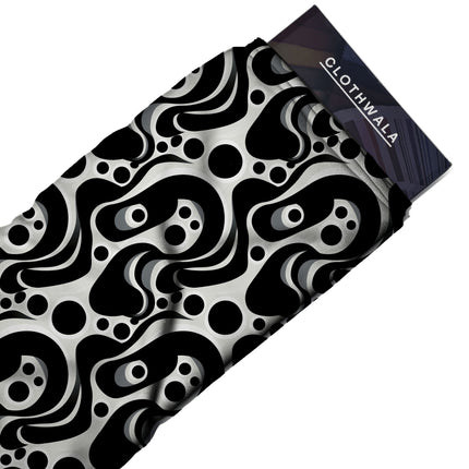 jet black abstract all-over print pattern — large scale repeat layout