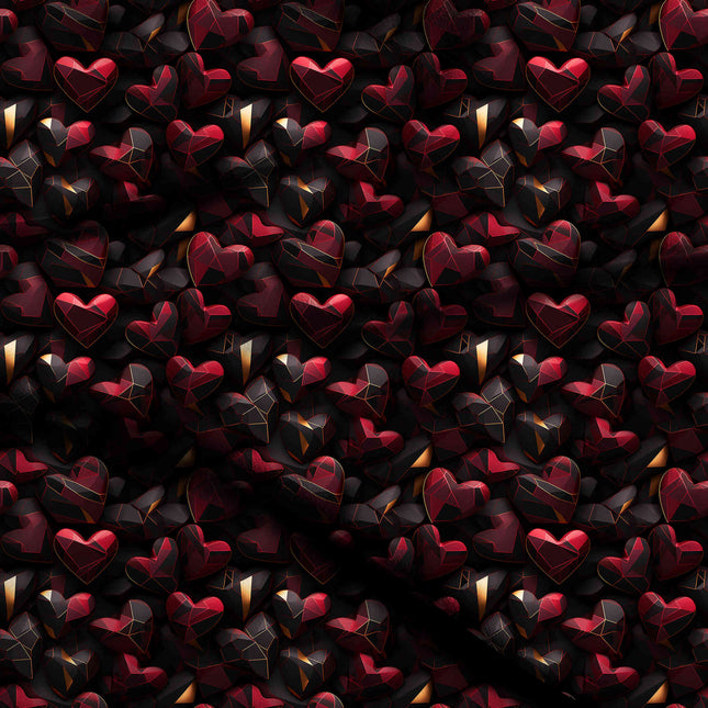 ruby red geometric digital print fabric texture — medium scale closeup