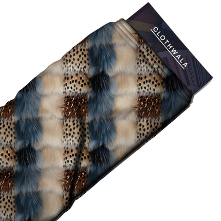 prussian blue animal all-over print pattern — medium scale repeat layout