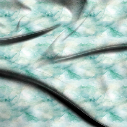 Aqua Abstract Digital Print Fabric for Kaftan | pastel garden party - 5012