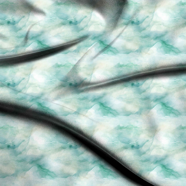 Aqua Abstract Digital Print Fabric for Kaftan | pastel garden party - 5012