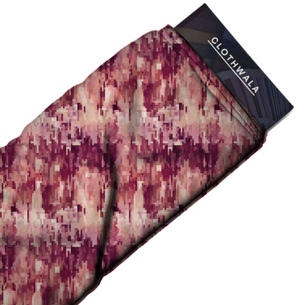 dusty rose ethnic all-over print pattern — medium scale repeat layout