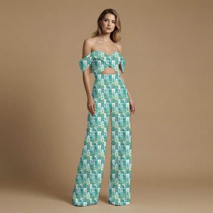 emerald green floral all-over print pattern — medium scale repeat layout