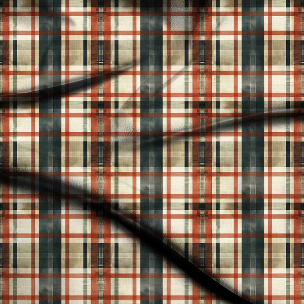 Ivory Cream Distressed plaid with subtle texture Jacket Fabric