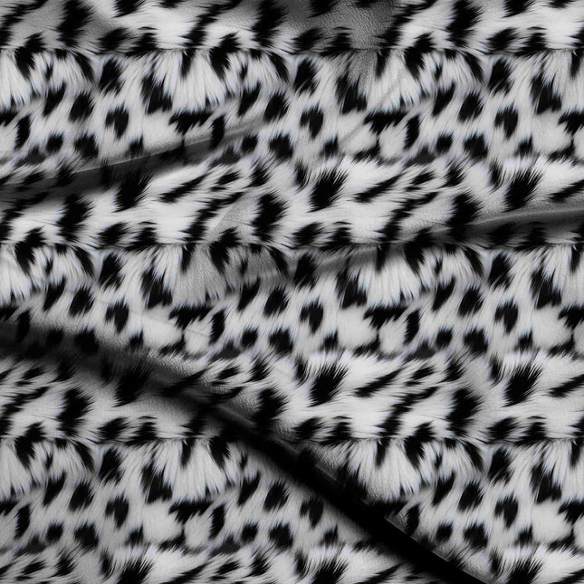 jet black animal digital print fabric texture — medium scale closeup