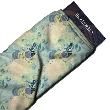 seafoam green abstract all-over print pattern — medium scale repeat layout
