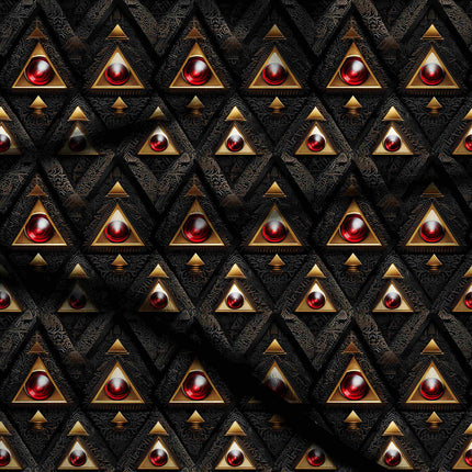 jet black geometric digital print fabric texture — medium scale closeup
