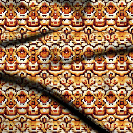 burnt sienna ethnic fabric detail — textured finish digital print closeup