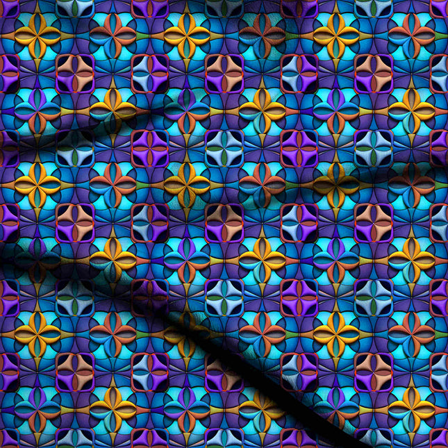 amethyst purple geometric digital print fabric texture — medium scale closeup
