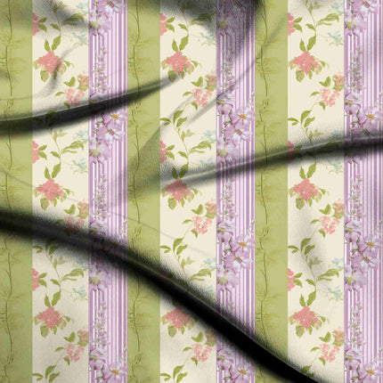 sage green floral fabric detail — textured finish digital print closeup