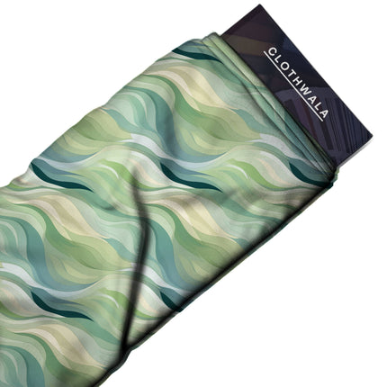 seafoam green abstract fabric detail — textured finish digital print closeup