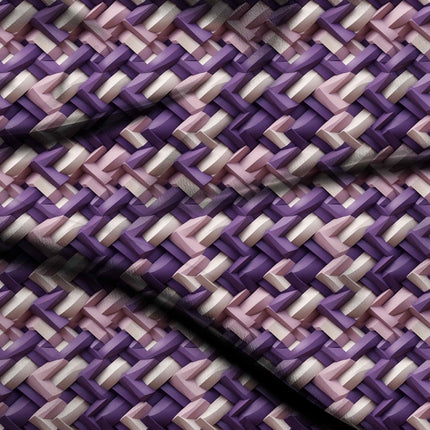 deep purple geometric fabric detail — textured finish digital print closeup